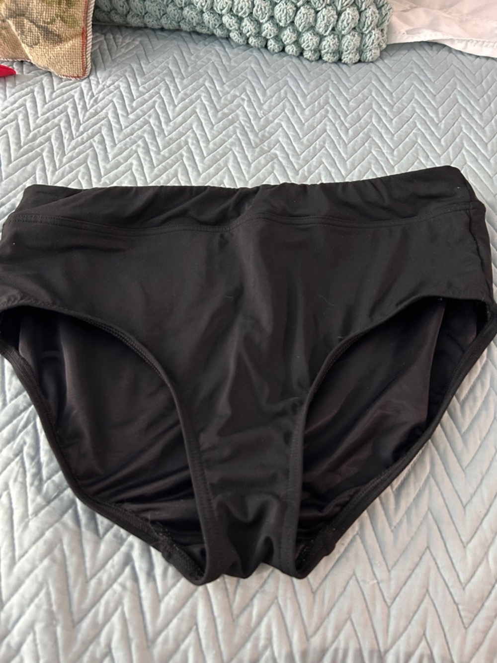 Lands' End Black High-Waist Swim Brief
